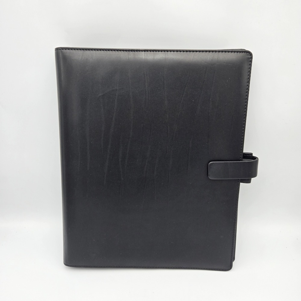 Filofax Metropol Letter Organizer Professional 7 Ring Binder Black Faux Leather